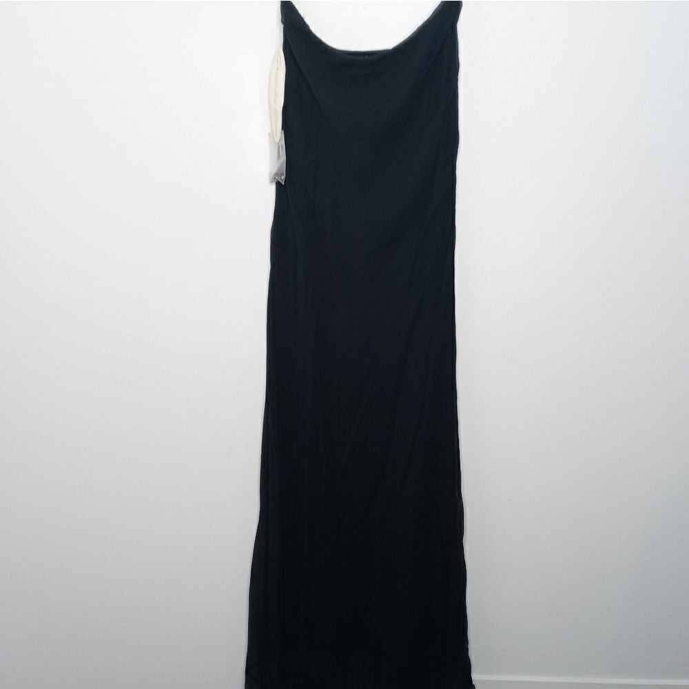 Cassandra Stone black silk dress/ strapless dress size 4